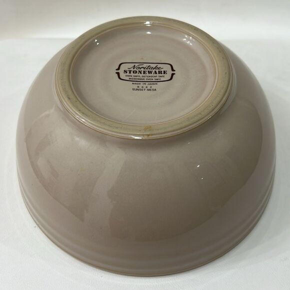 Noritaki Stoneware Sunset Mesa Cream Tan Serveing Bowl 7 3/4 In Round 3 5/8 Tall - Picture 3 of 11